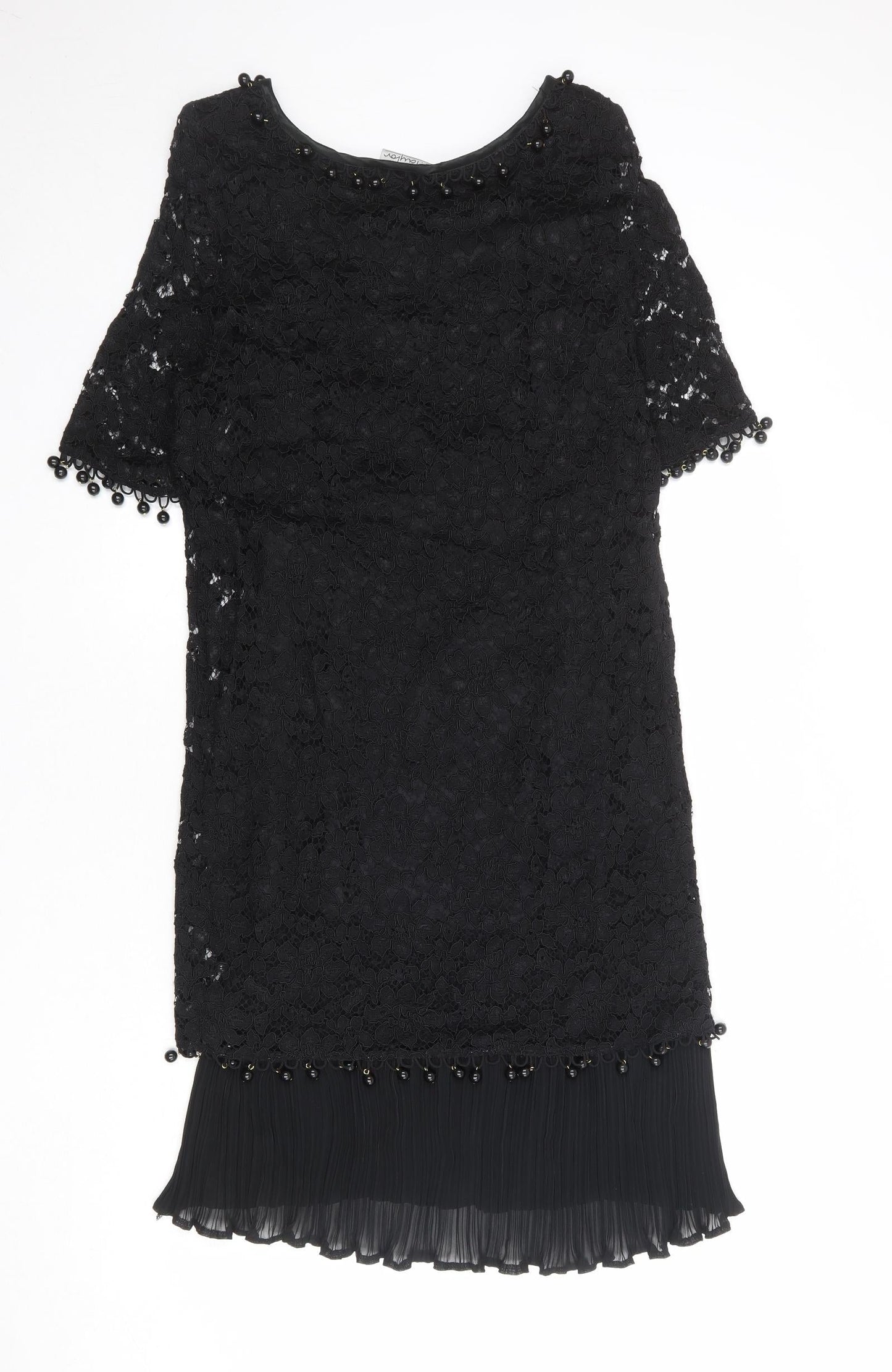 J.Taylor Womens Black Viscose A-Line Size 14 Round Neck Pullover