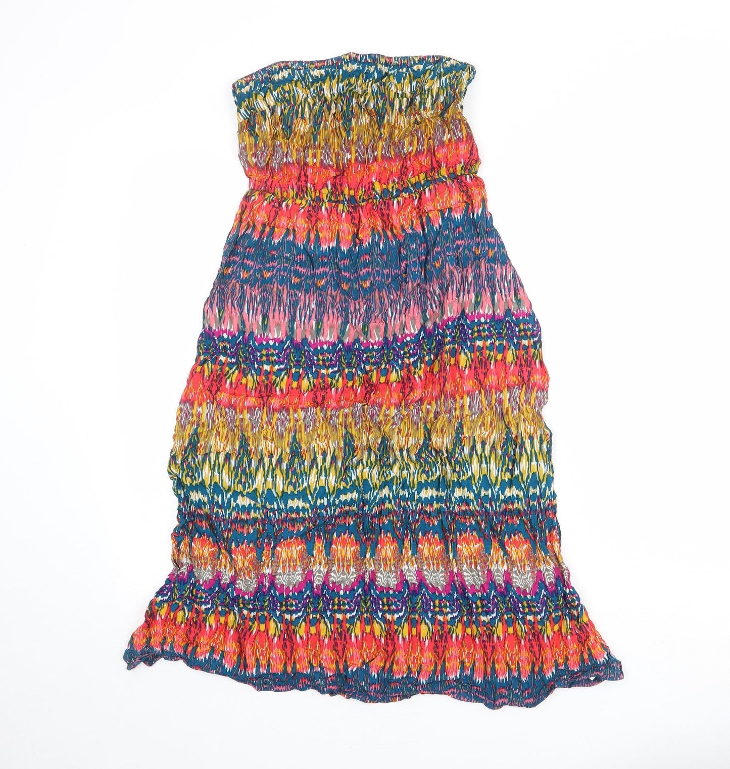 New Look Womens Multicoloured Geometric Viscose A-Line Size 10 Off the Shoulder Pullover