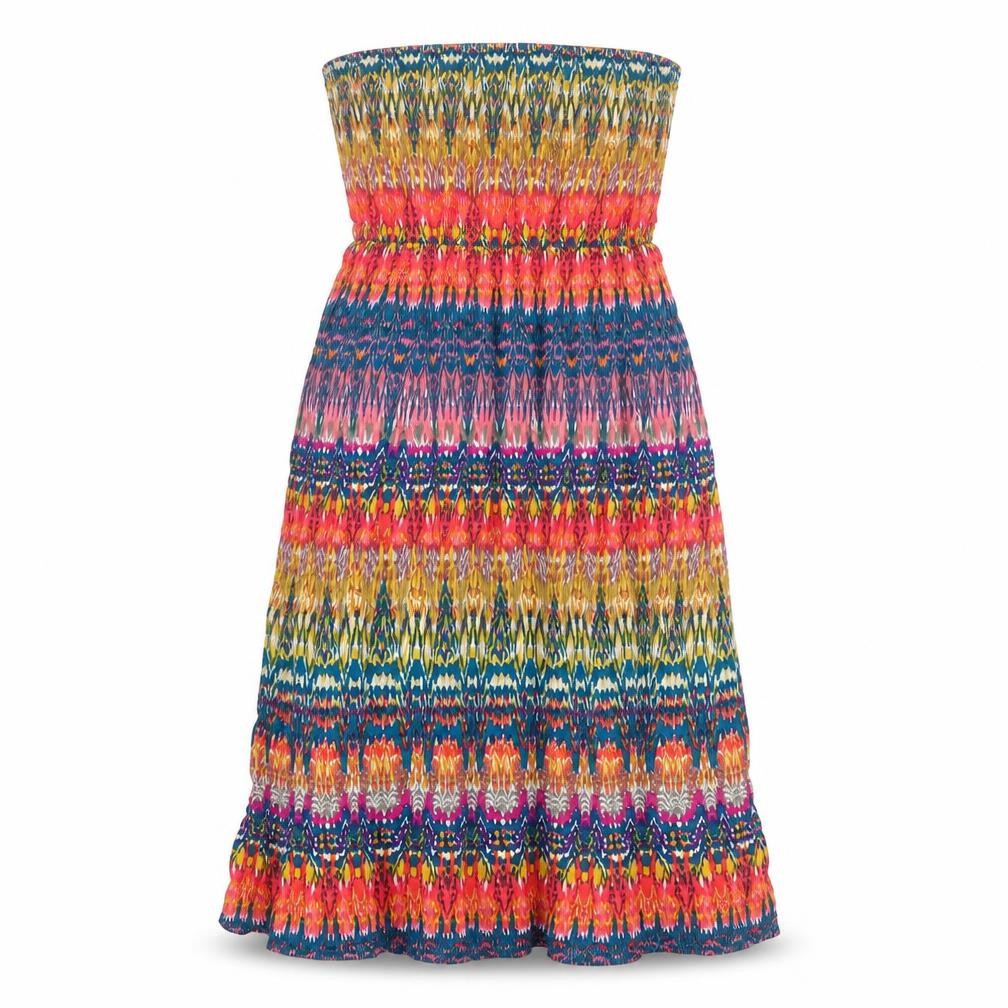 New Look Womens Multicoloured Geometric Viscose A-Line Size 10 Off the Shoulder Pullover