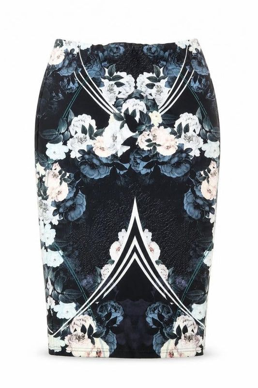 Miss Selfridge Womens Multicoloured Floral Polyester Straight & Pencil Skirt Size 6