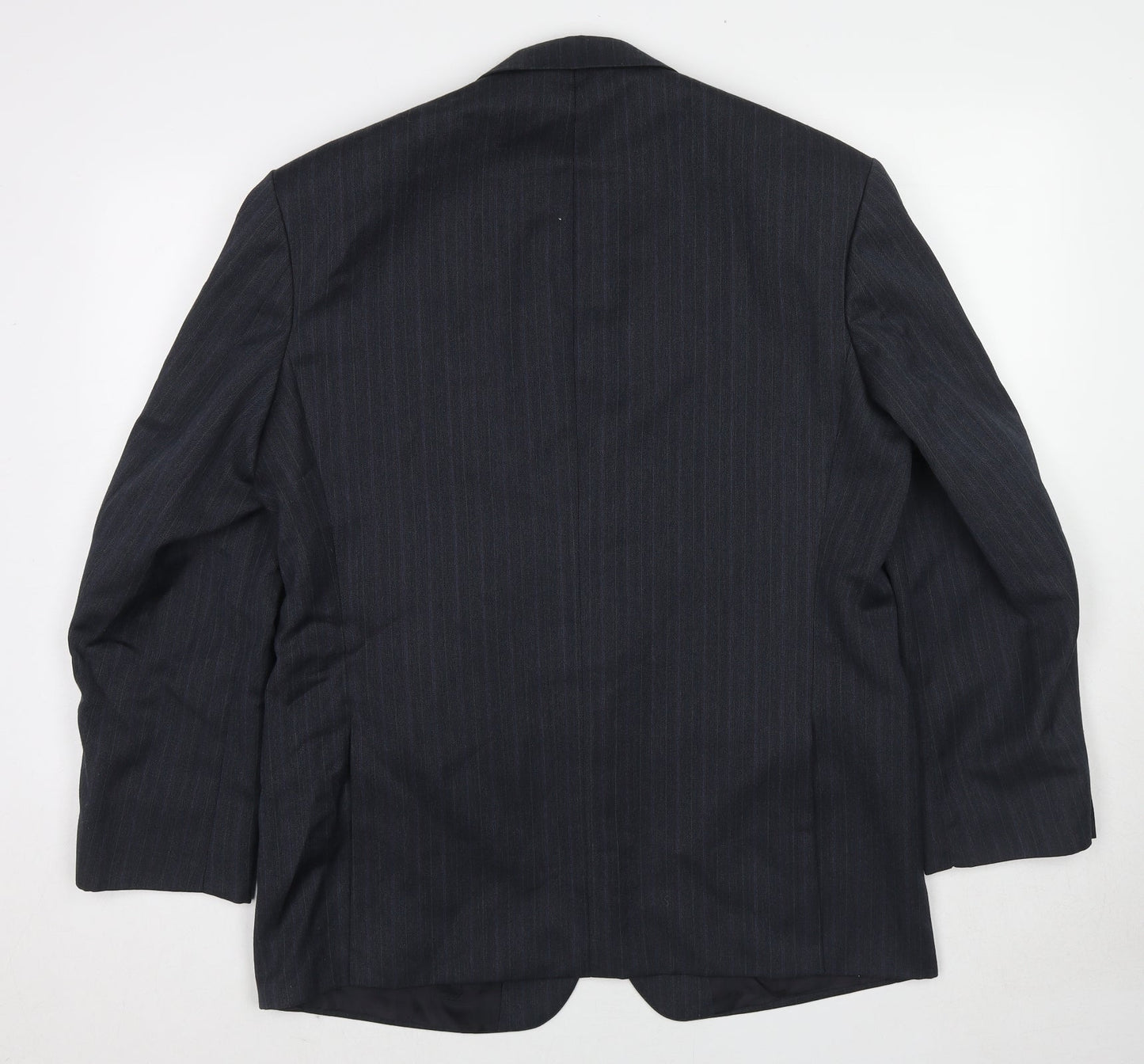 Marks and Spencer Mens Grey Striped Polyester Jacket Suit Jacket Size 42 Regular