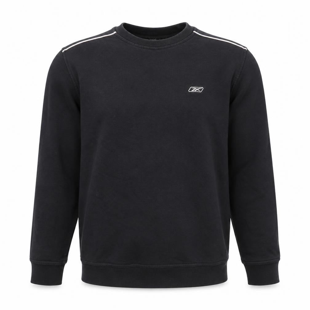 Reebok Mens Black Cotton Pullover Sweatshirt Size XS