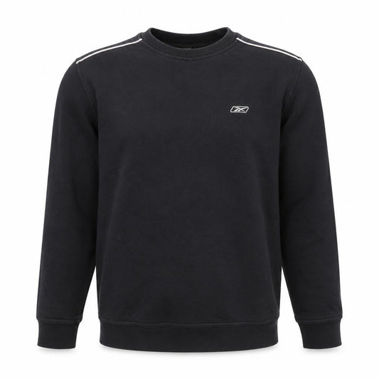 Reebok Mens Black Cotton Pullover Sweatshirt Size XS