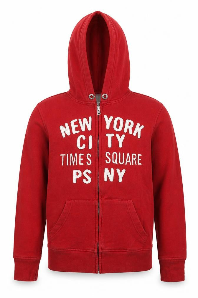 Aeropostale Boys Red Cotton Full Zip Hoodie Size 10 Years Zip - New York City