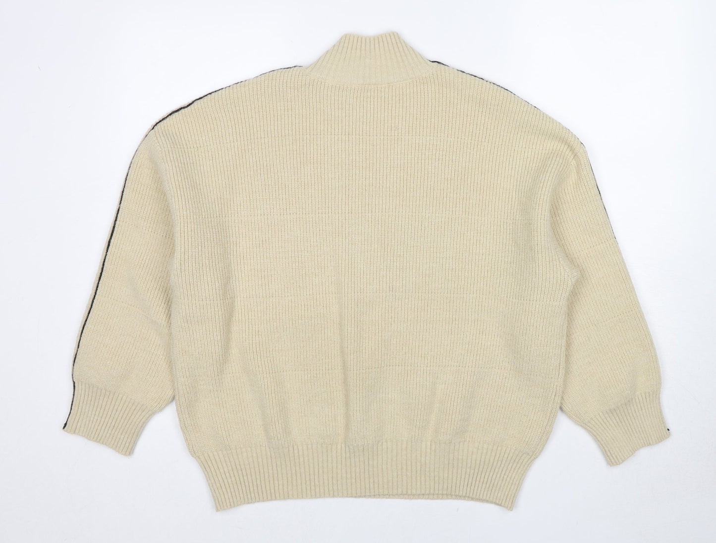 Dazy Womens Beige High Neck Acrylic Pullover Jumper Size L