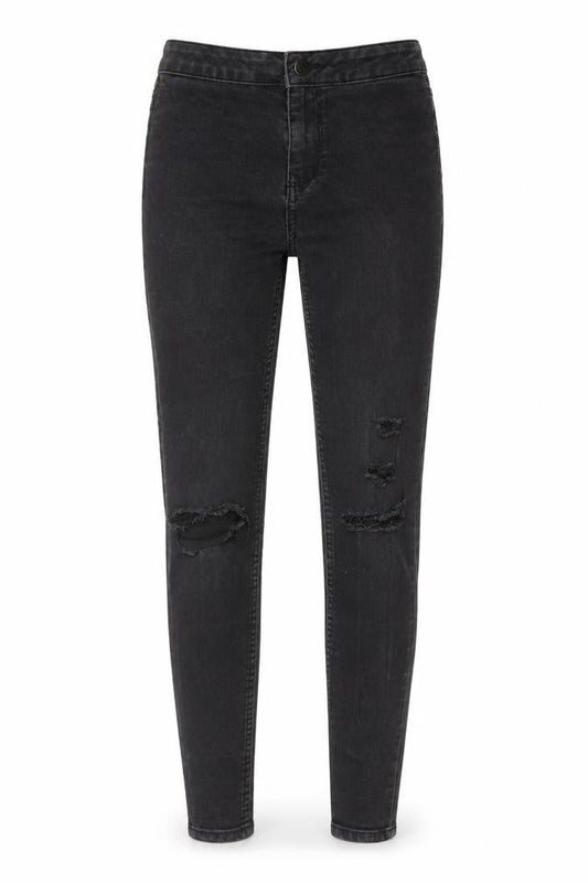 New Look Womens Black Cotton Skinny Jeans Size 8 Regular Zip
