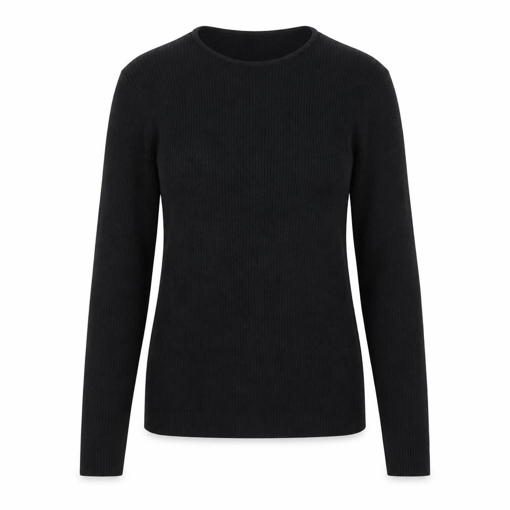 Karen Scott Womens Black Round Neck Acrylic Pullover Jumper Size M