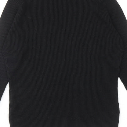 Karen Scott Womens Black Round Neck Acrylic Pullover Jumper Size M