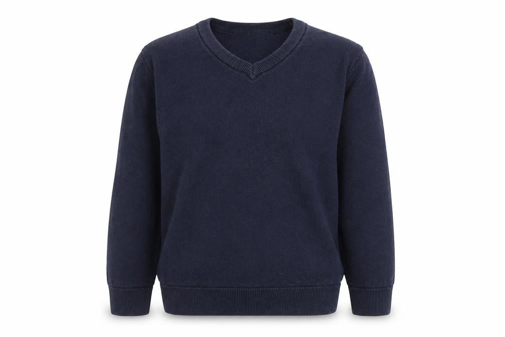Debenhams Boys Blue V-Neck Cotton Pullover Jumper Size 5-6 Years Pullover