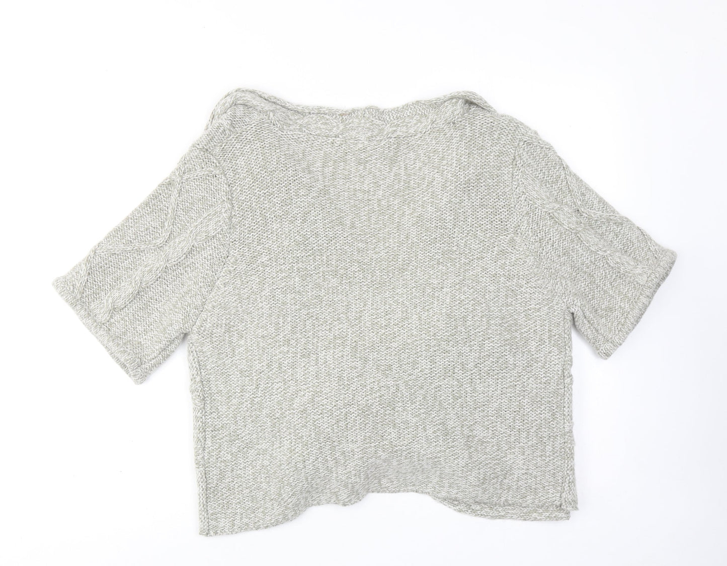 BHS Womens Grey V-Neck Acrylic Cardigan Jumper Size 12
