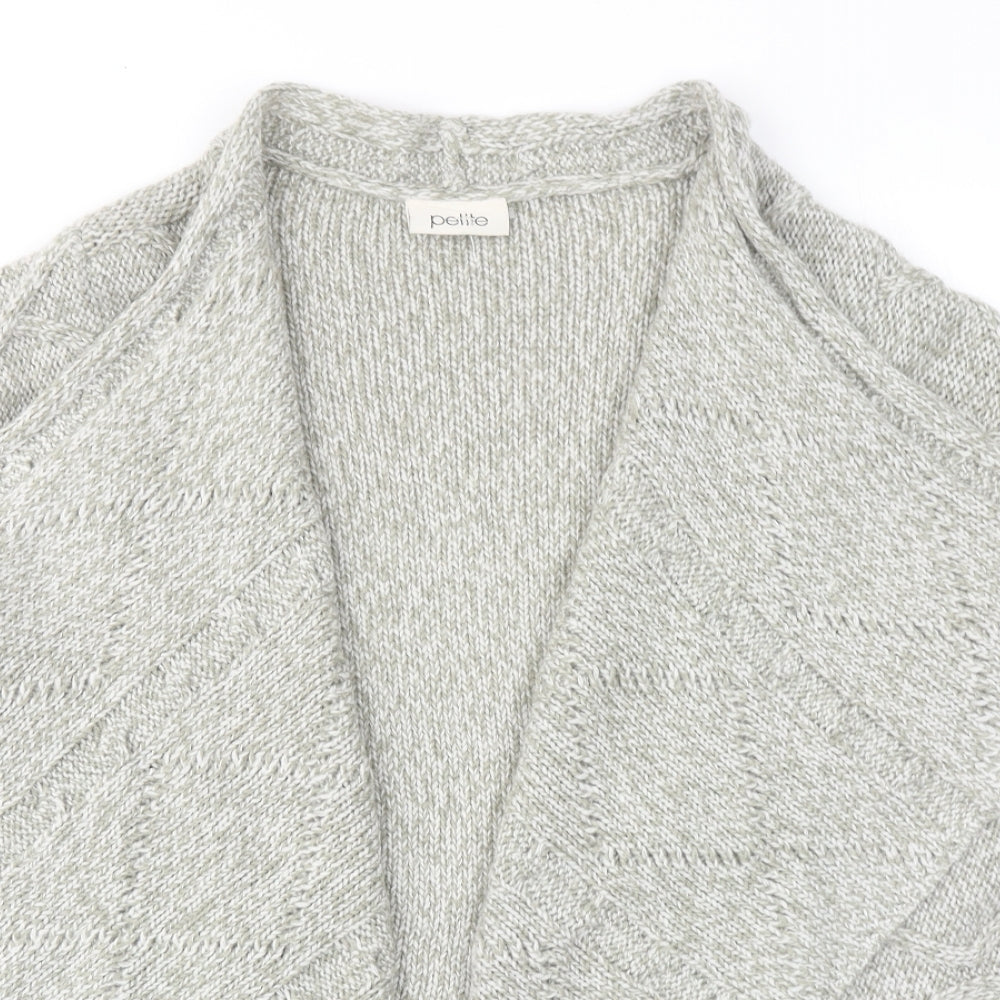 BHS Womens Grey V-Neck Acrylic Cardigan Jumper Size 12