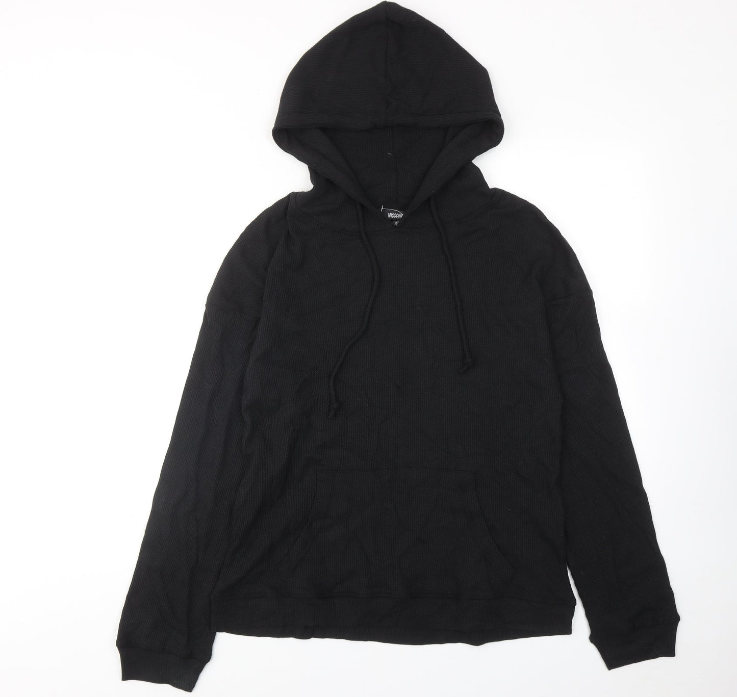 Missguided Womens Black Cotton Pullover Hoodie Size 10 Pullover