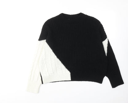 Preloved Topshp Womens Black Round Neck Acrylic Pullover Jumper Size S - Front