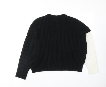 Preloved Topshp Womens Black Round Neck Acrylic Pullover Jumper Size S - Back