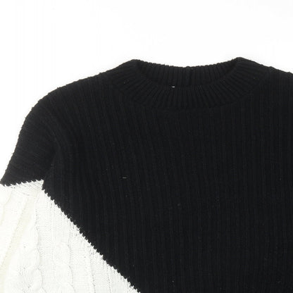 Preloved Topshp Womens Black Round Neck Acrylic Pullover Jumper Size S - Detail
