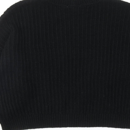 Preloved Topshp Womens Black Round Neck Acrylic Pullover Jumper Size S - Label