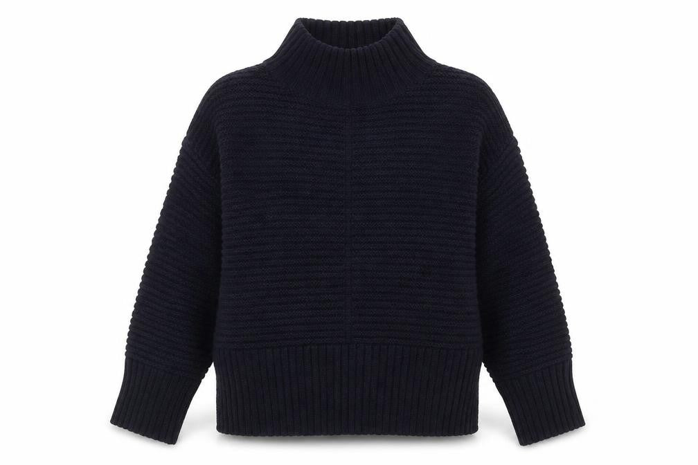 Topshop Womens Blue Mock Neck Acrylic Pullover Jumper Size 8