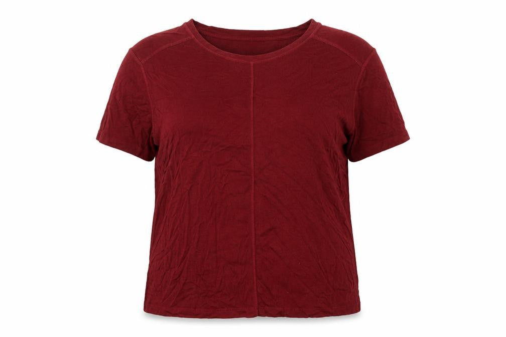 Marks & Spencer Womens Red Polyester Basic T-Shirt Size L Round Neck