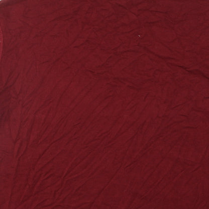 Marks & Spencer Womens Red Polyester Basic T-Shirt Size L Round Neck