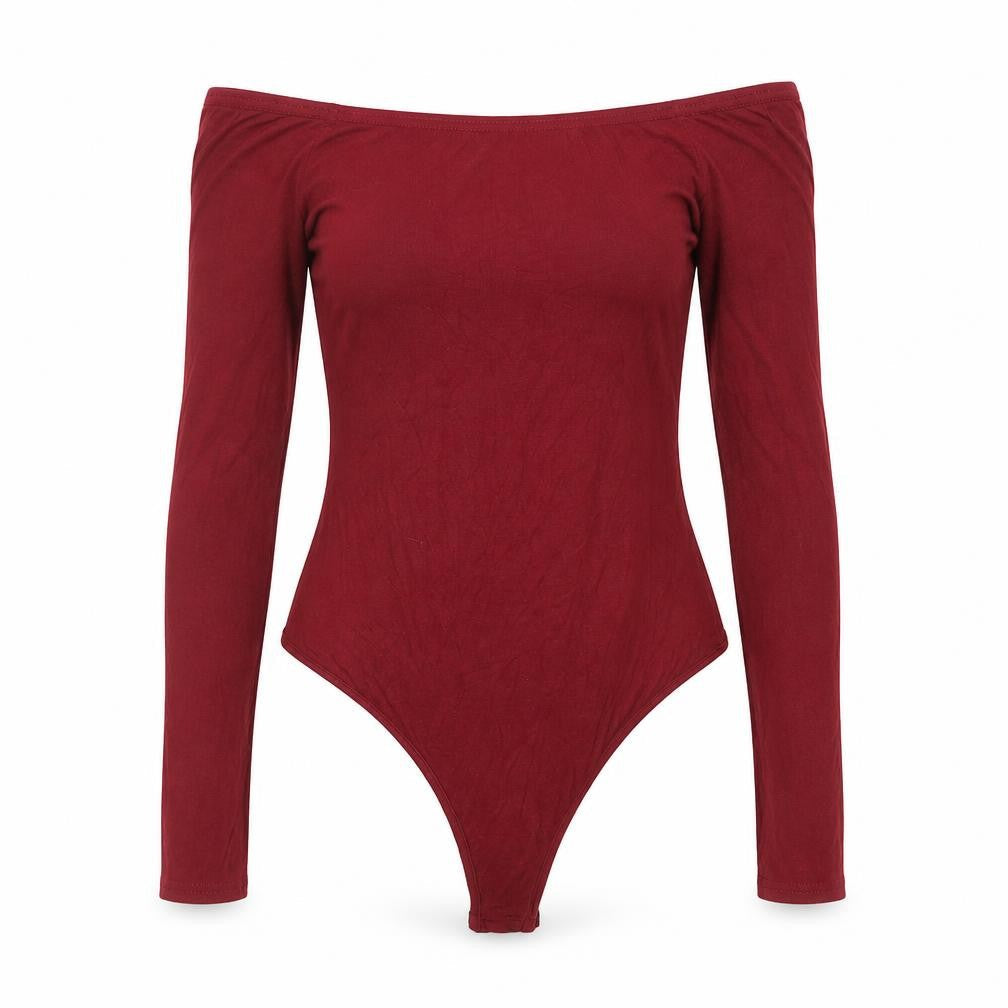 PRETTYLITTLETHING Womens Red Viscose Bodysuit One-Piece Size 12 Snap