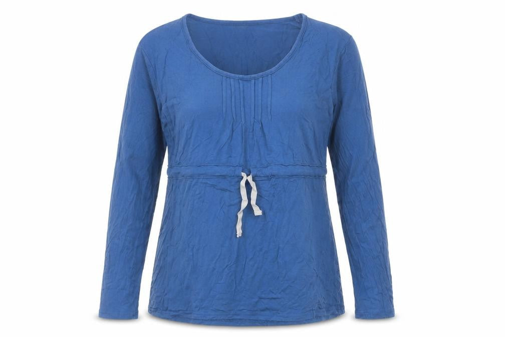 Kenneth Cole Reaction Womens Blue Modal Basic T-Shirt Size L Scoop Neck