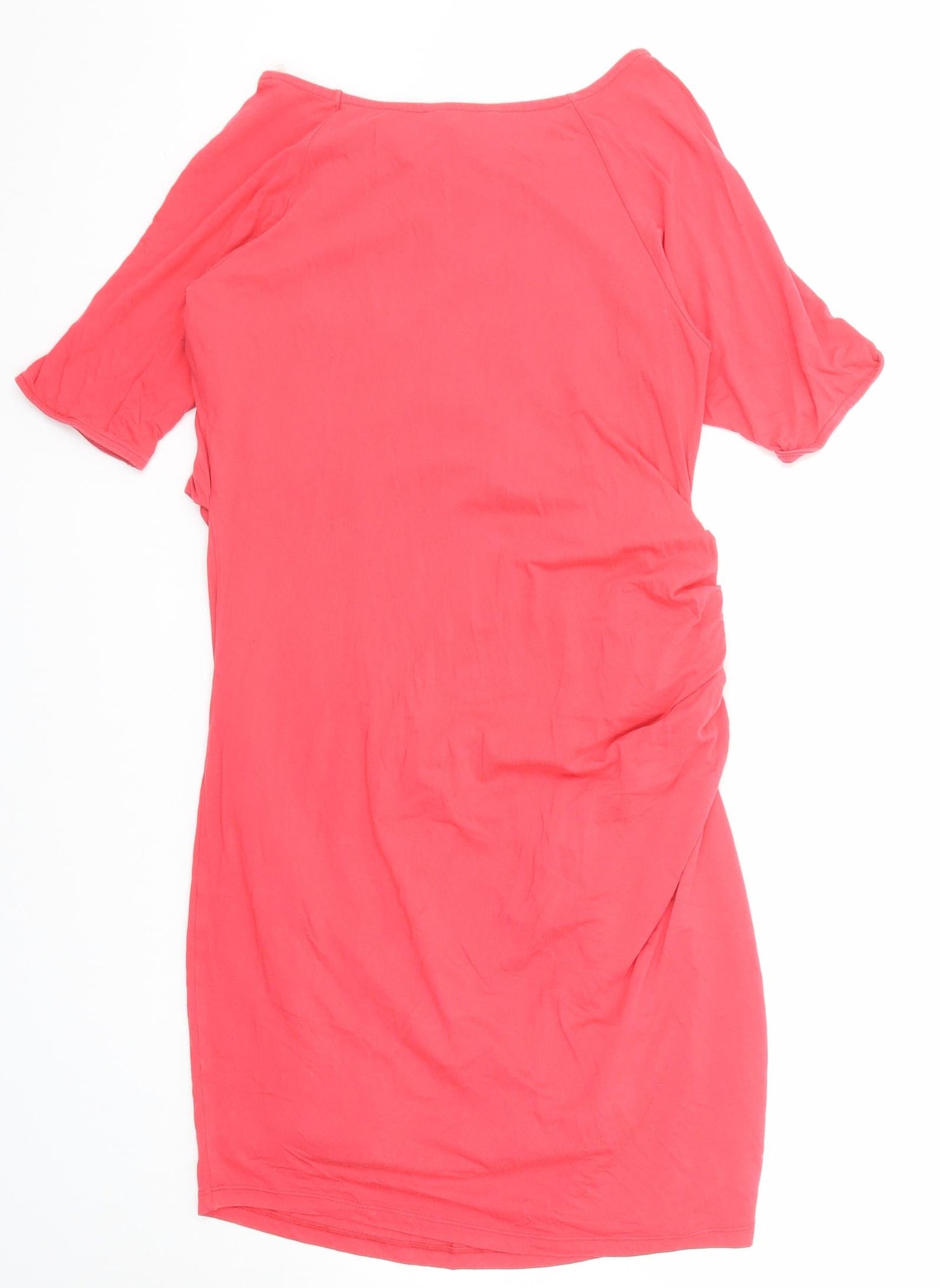 Marks and Spencer Womens Pink Polyester Shift Size 12 Round Neck Pullover