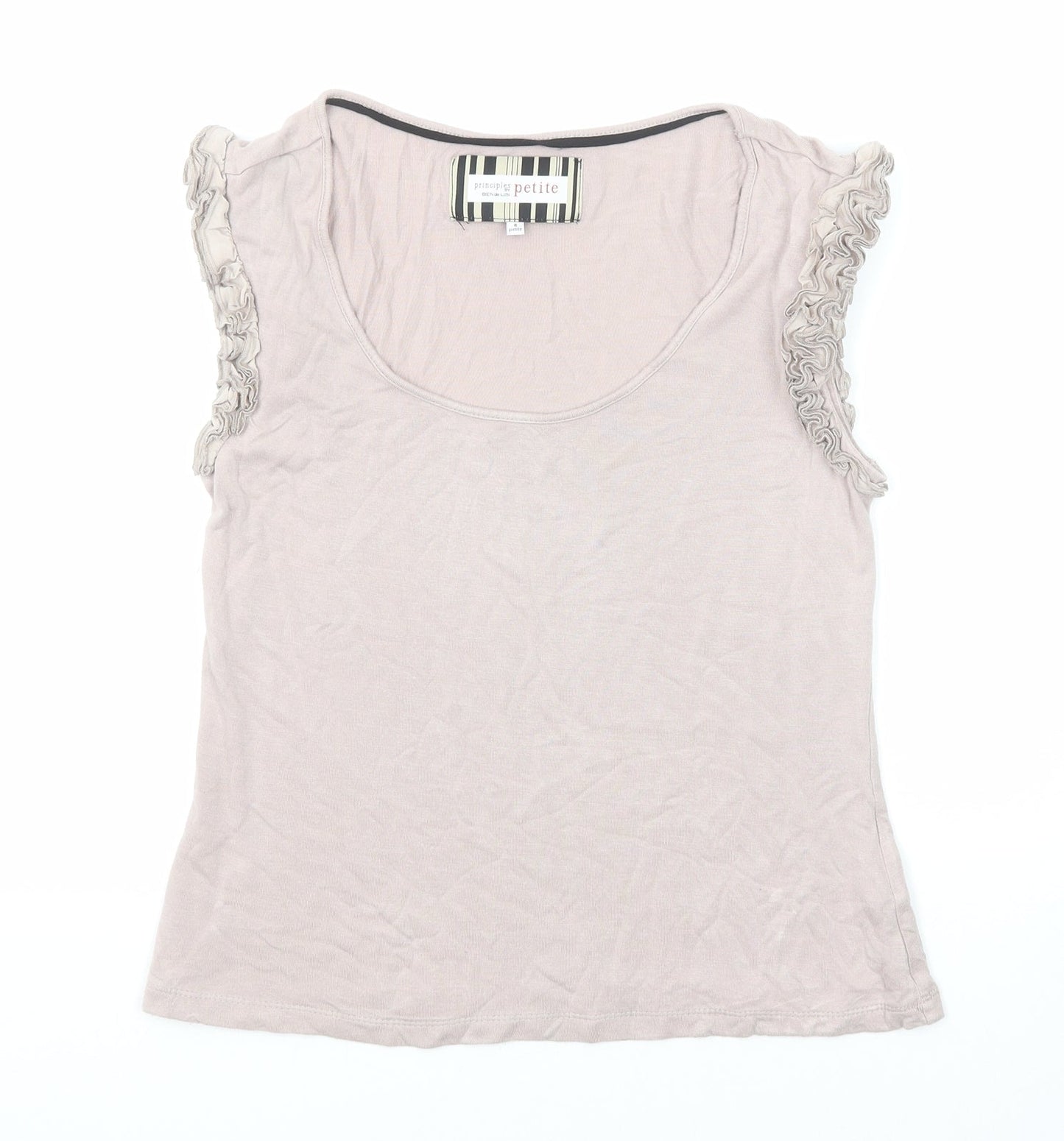 Principles Womens Purple Viscose Basic Tank Size 8 Scoop Neck