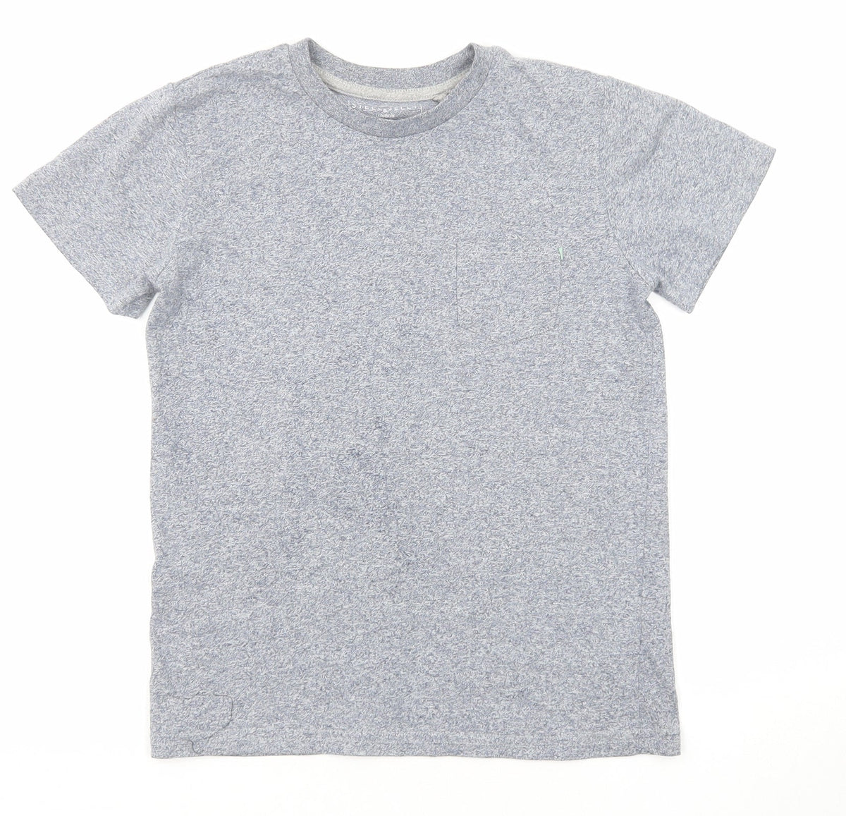 Steel & Jelly Boys Grey Cotton Basic T-Shirt Size 9-10 Years Round Neck Pullover