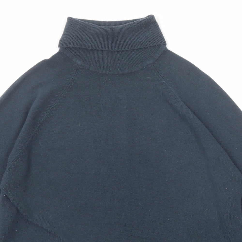 Armando Womens Blue Roll Neck Acrylic Pullover Jumper Size M