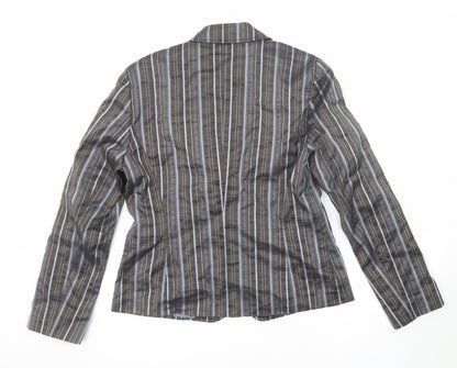 Taifun Womens Grey Striped Polyester Jacket Suit Jacket Size 14