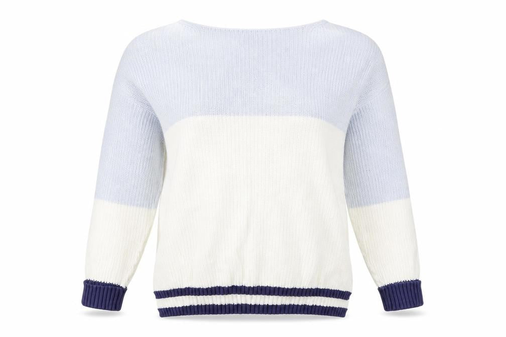 Marks & Spencer Womens Blue Boat Neck Cotton Pullover Jumper Size M