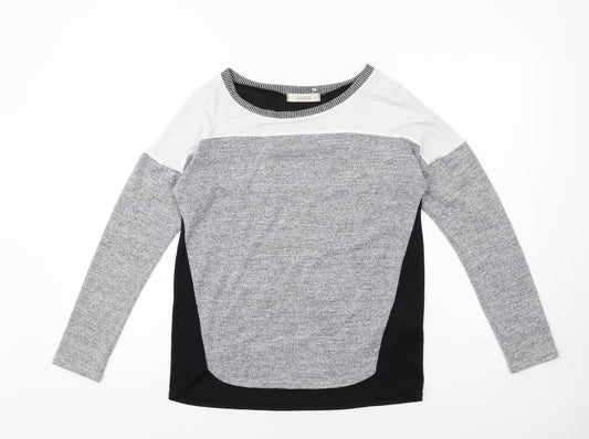 Oasis Womens Grey Round Neck Polyester Pullover Jumper Size XS