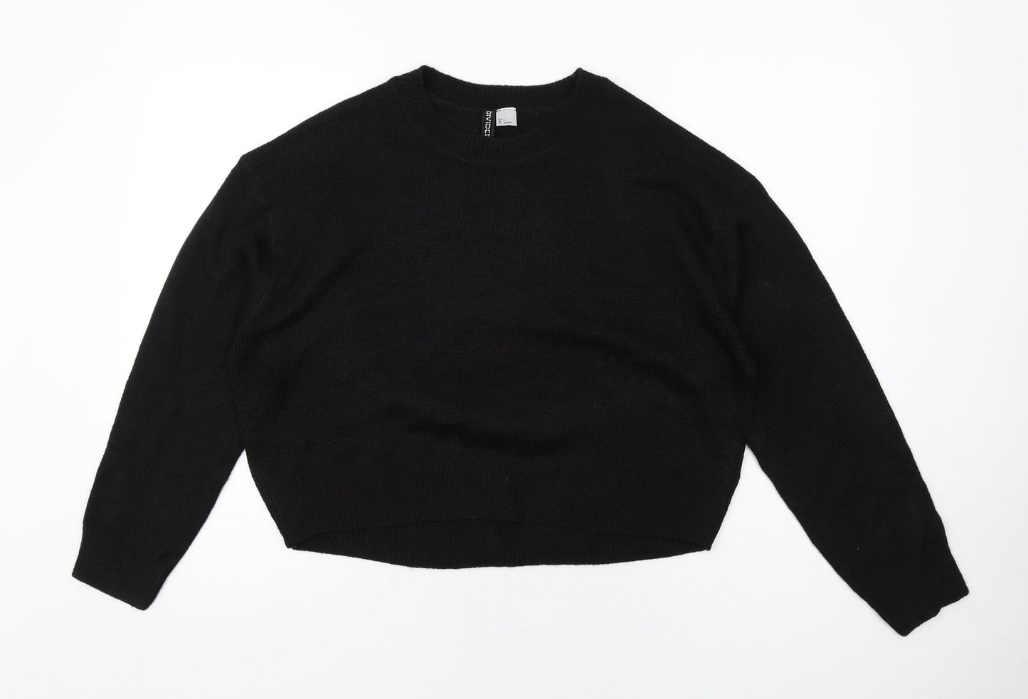 H&M Womens Black Round Neck Acrylic Pullover Jumper Size S
