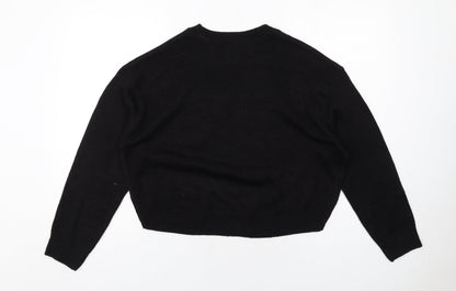 H&M Womens Black Round Neck Acrylic Pullover Jumper Size S