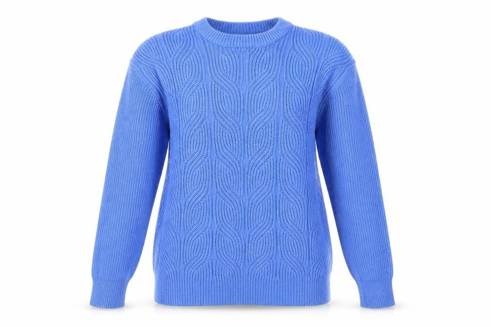 John Lewis Womens Blue Round Neck Nylon Pullover Jumper Size 8