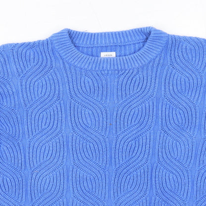 John Lewis Womens Blue Round Neck Nylon Pullover Jumper Size 8