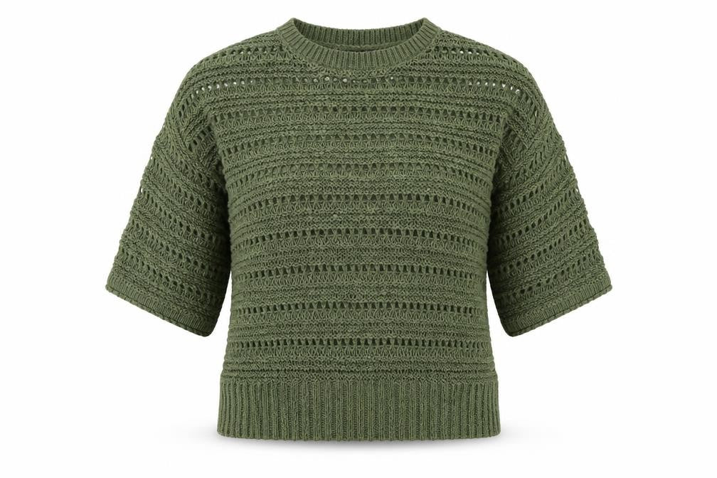 New Look Womens Green Round Neck Acrylic Pullover Jumper Size M