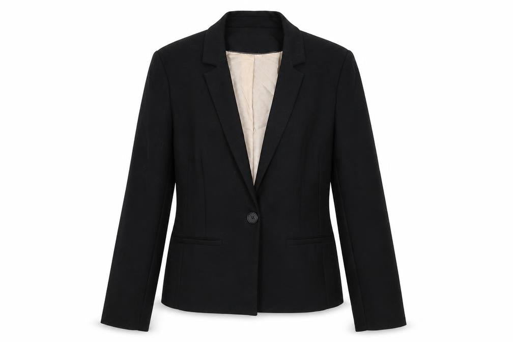 Topshop Womens Black Polyester Jacket Suit Jacket Size 10