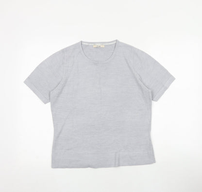 Classics Womens Grey Round Neck Acrylic Pullover Jumper Size 14