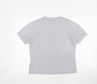 Classics Womens Grey Round Neck Acrylic Pullover Jumper Size 14
