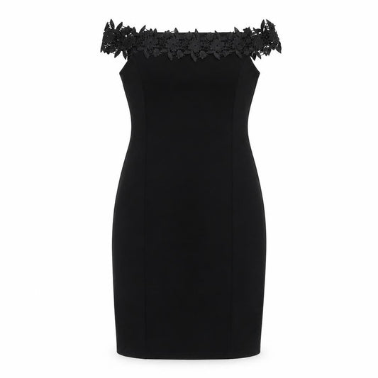 Miss Selfridge Womens Black Polyester Bodycon Size 4 Off the Shoulder Pullover