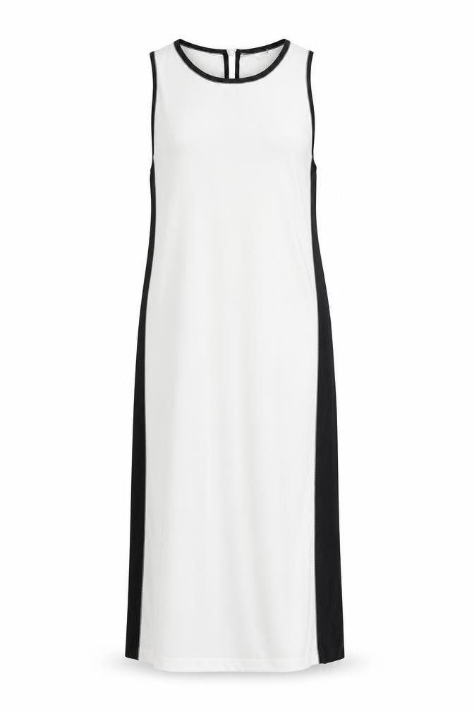 Zara Womens White Colourblock Polyester A-Line Size L Round Neck Zip