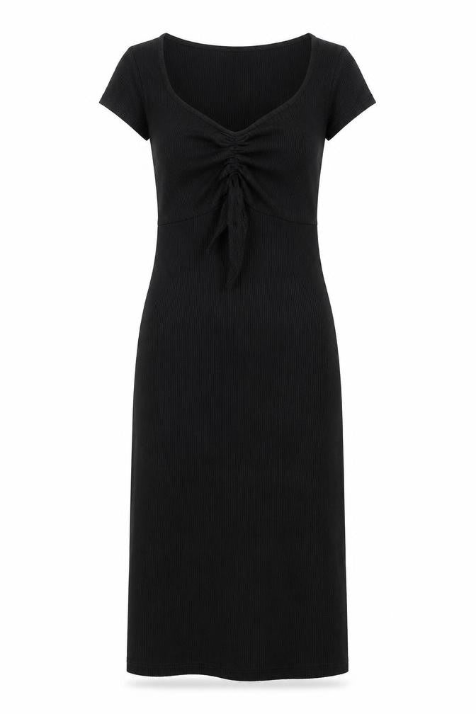 Miss Selfridge Womens Black Polyester A-Line Size 10 V-Neck Pullover