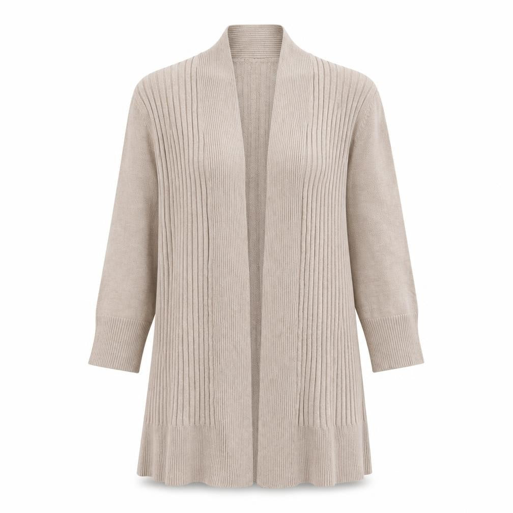 M&Co Womens Brown V-Neck Acrylic Cardigan Jumper Size 12