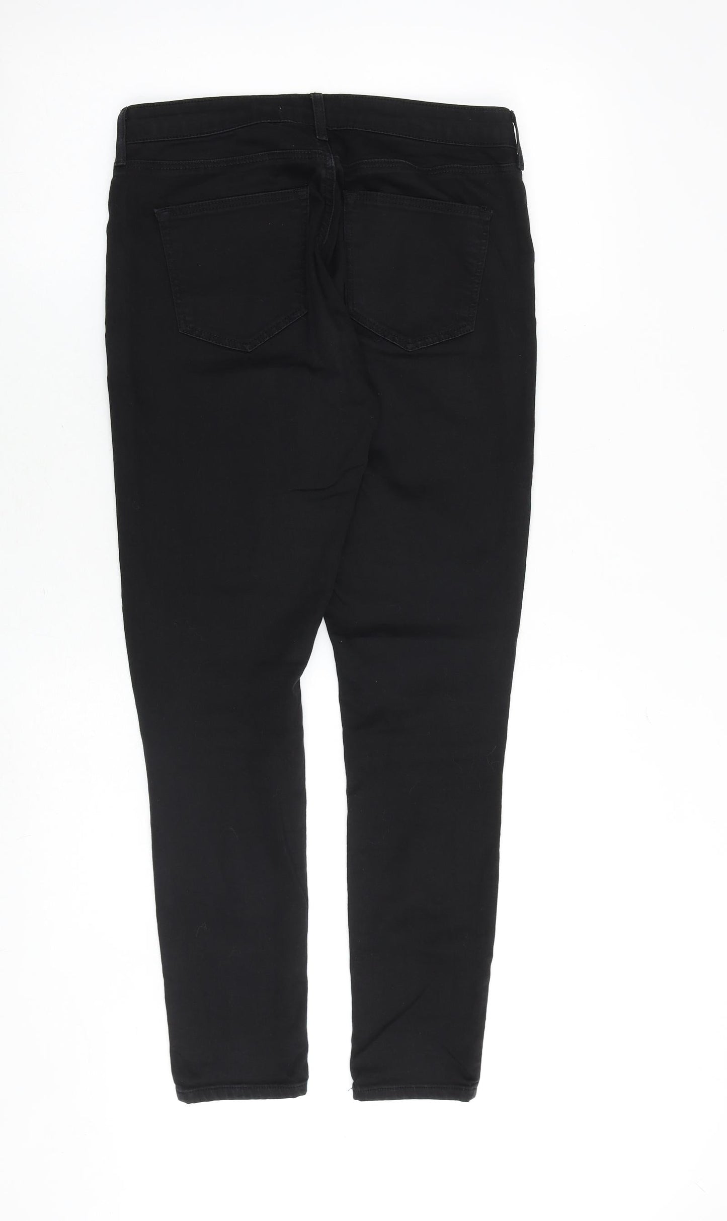Topshop Womens Black Cotton Skinny Jeans Size 30 in Regular Zip