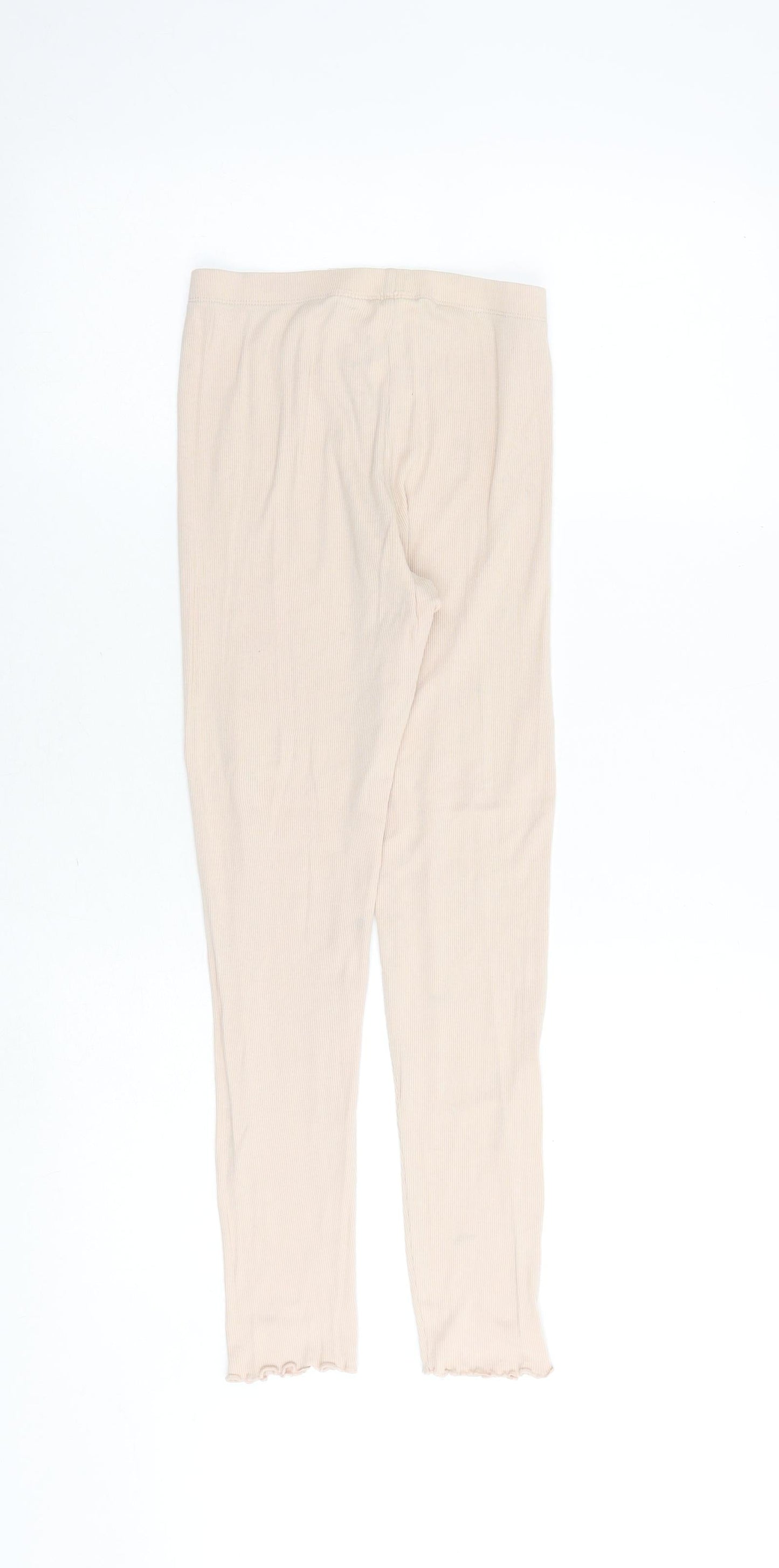 H&M Girls Pink Cotton Jogger Trousers Size 10 Years Regular - Ribbed Leggings