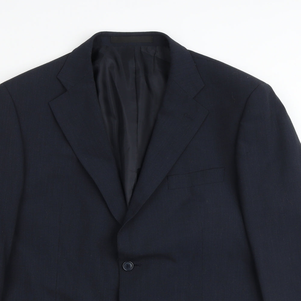 Marks and Spencer Mens Blue Polyester Jacket Suit Jacket Size 42 Regular