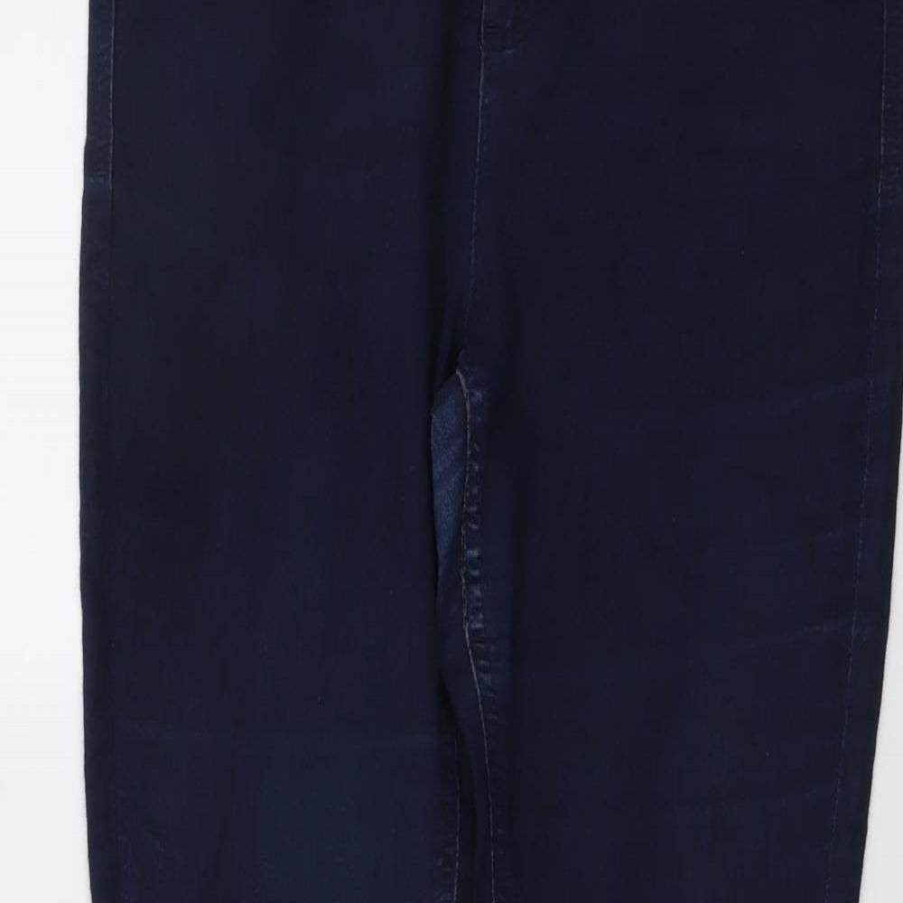 Marks and Spencer Womens Blue Cotton Skinny Jeans Size 12 L27 in Regular Button