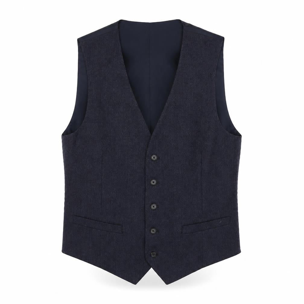 Marks & Spencer Mens Blue Polyester Jacket Suit Waistcoat Size 40 Regular
