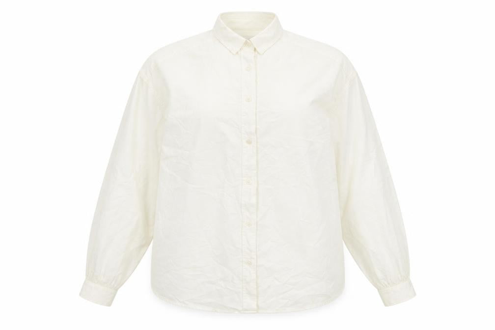 Cubus Womens Ivory Cotton Basic Button-Up Size 16 Collared
